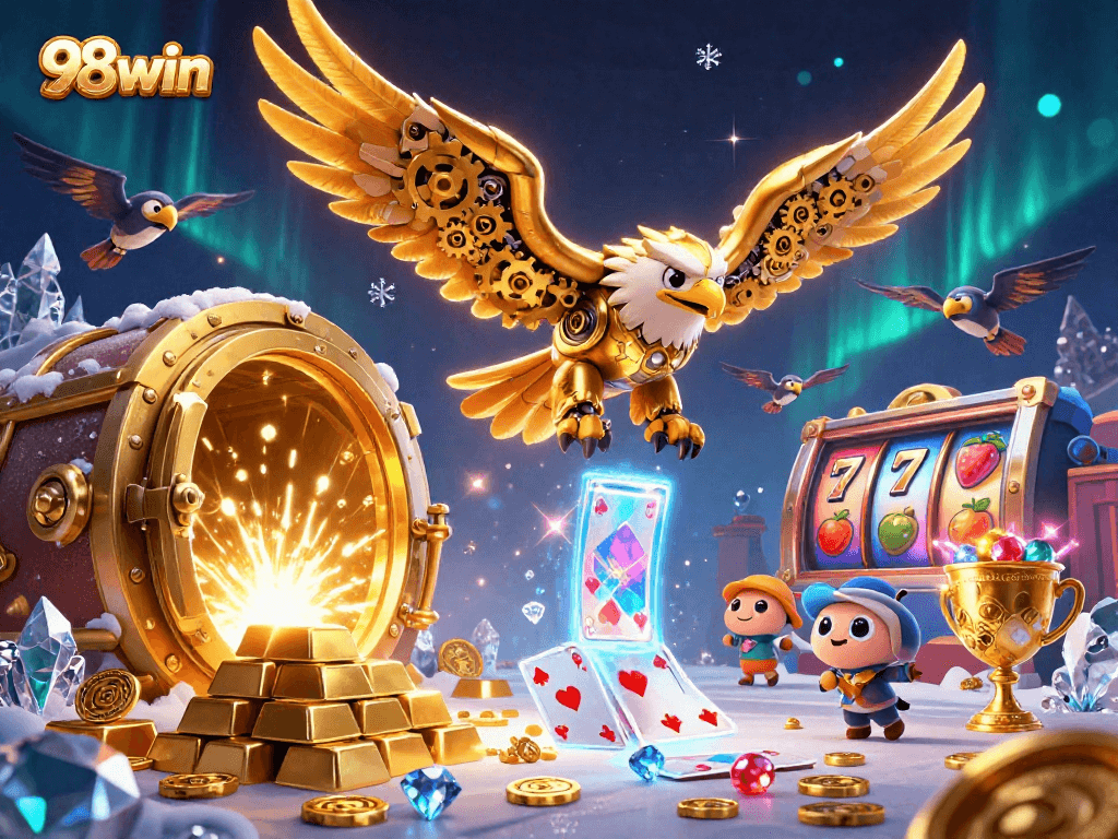 Experience thrilling gameplay with 98win's 3D golden eagle and dynamic casino elements.