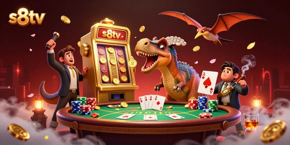 Win at slots with S8TV as a pachycephalosaurus triggers jackpot coins and fun.