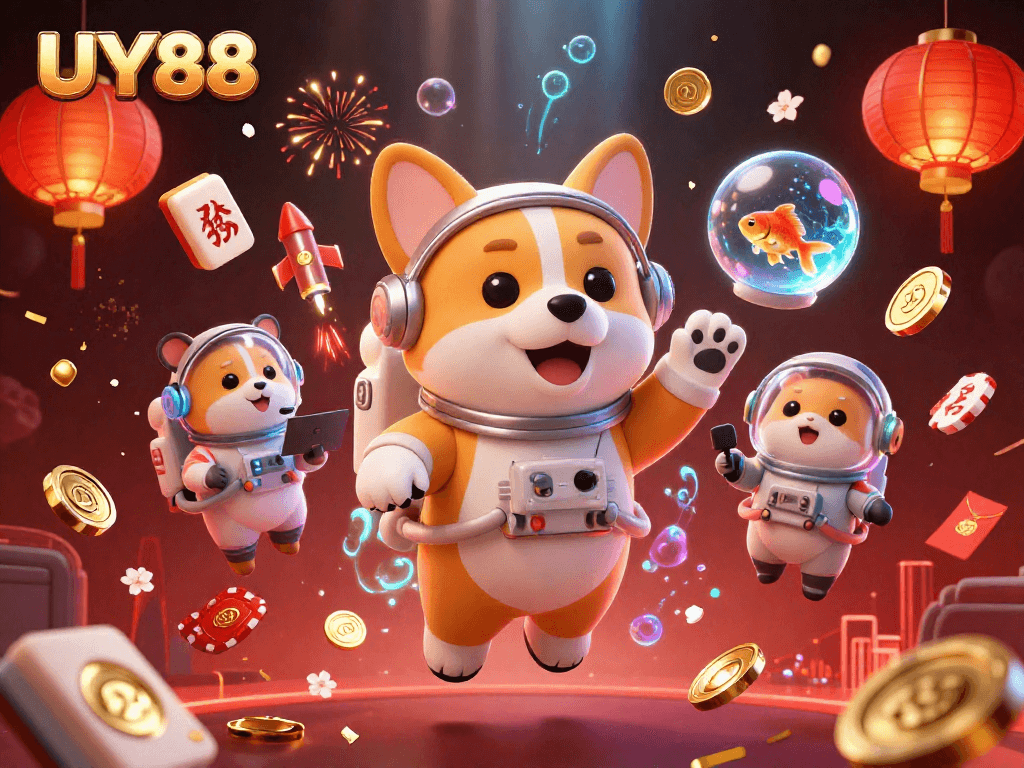 Experience UY88 from a unique perspective in a vibrant casino scene full of excitement and dynamic elements.