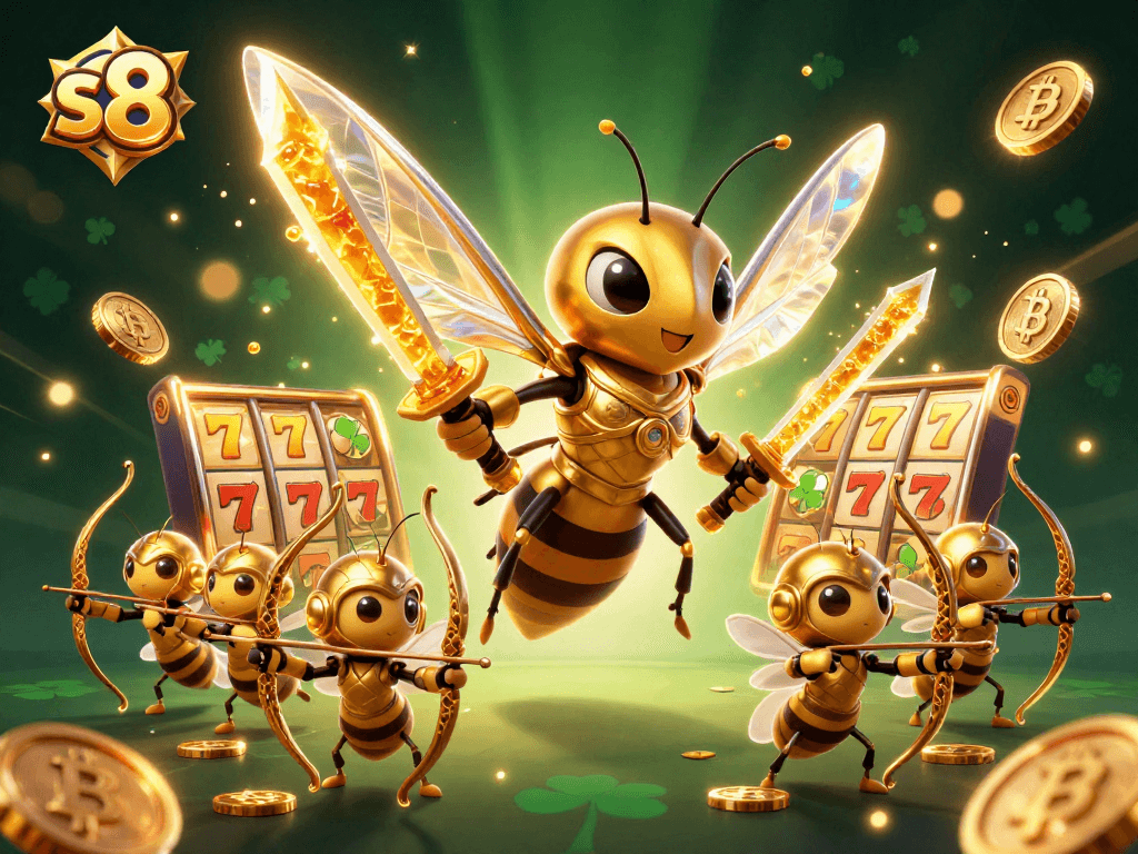 Experience thrilling jackpots at s8 with a giant samurai bee and buzzing action all around.