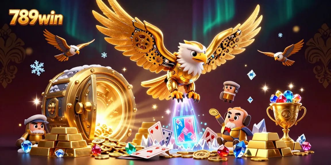 Experience thrilling gameplay at 789win with a vibrant 3D scene showcasing dynamic casino elements.