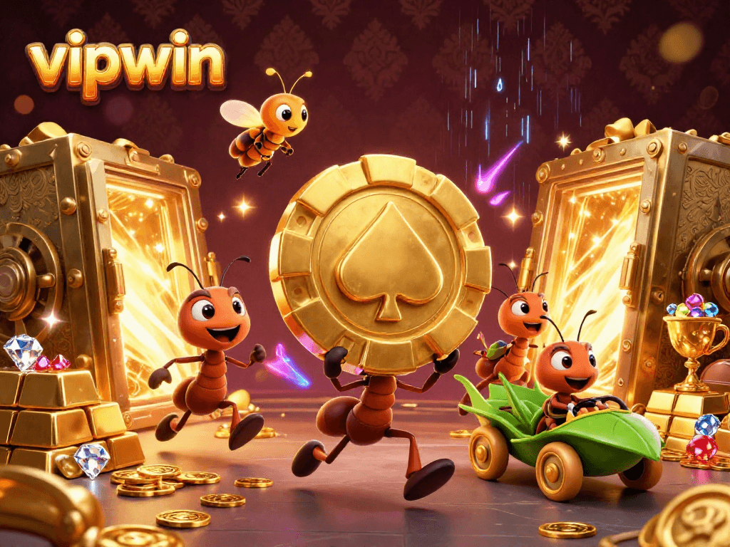 Experience high-stakes action with vipwin as a team of ants executes a heist for golden poker chips.