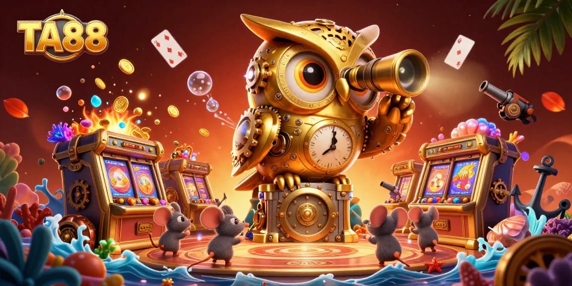Experience thrilling casino action with TA88, featuring lively characters and dynamic game elements.