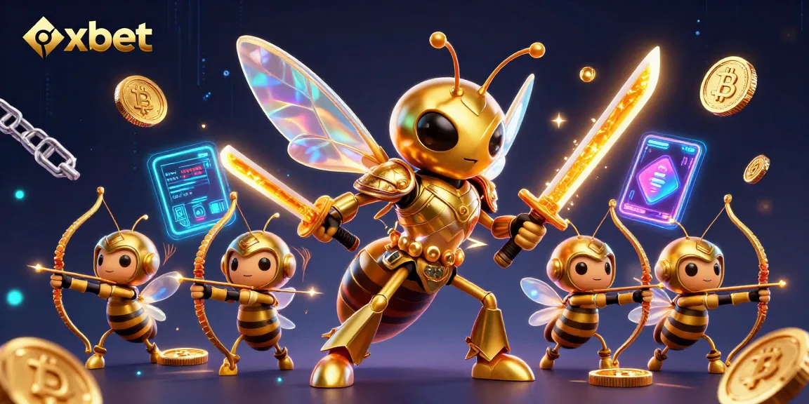 Engage with Oxbet's dynamic gameplay featuring a golden samurai hornet and crypto elements.