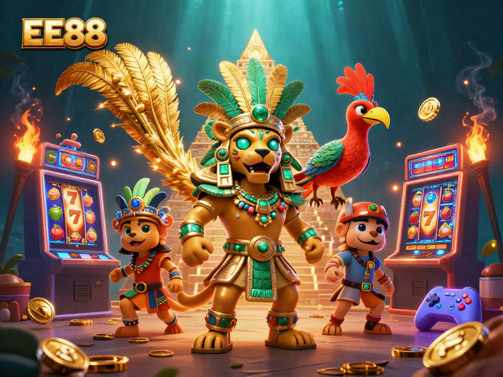 Experience EE88's thrilling slot adventure with Mayan characters and vibrant gaming elements.