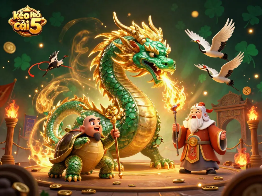 Experience the thrill of kèo nhà cái 5 with vibrant gaming elements in a rich 3D illustration.