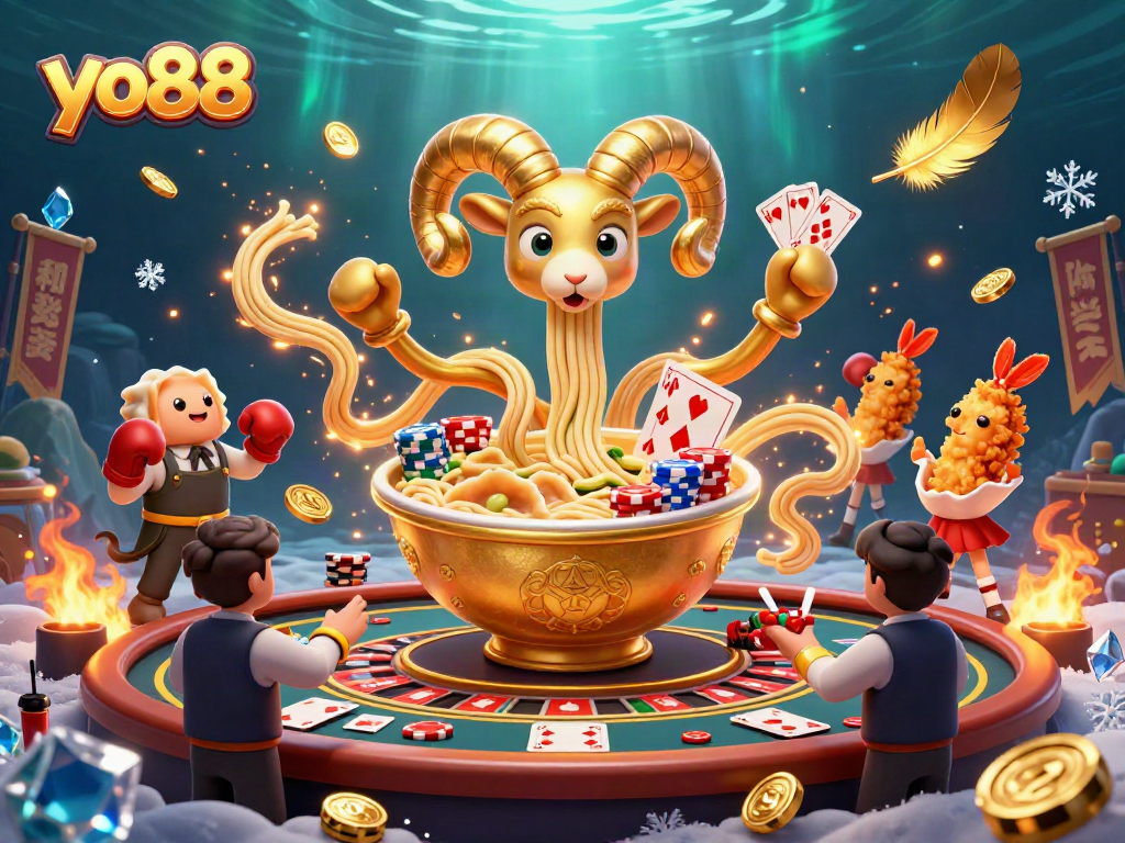 Experience exciting gameplay at yo88 with a colorful scene of cartoon characters in a lively casino.