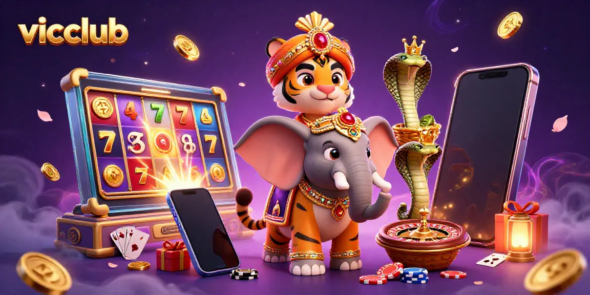 Engage with vicclub's thrilling casino scene filled with vibrant games, jewels, and win potential.