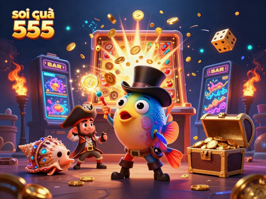 Engage in exhilarating fun at soi cầu 555, where adventurous characters bring vibrant gambling energy to life.