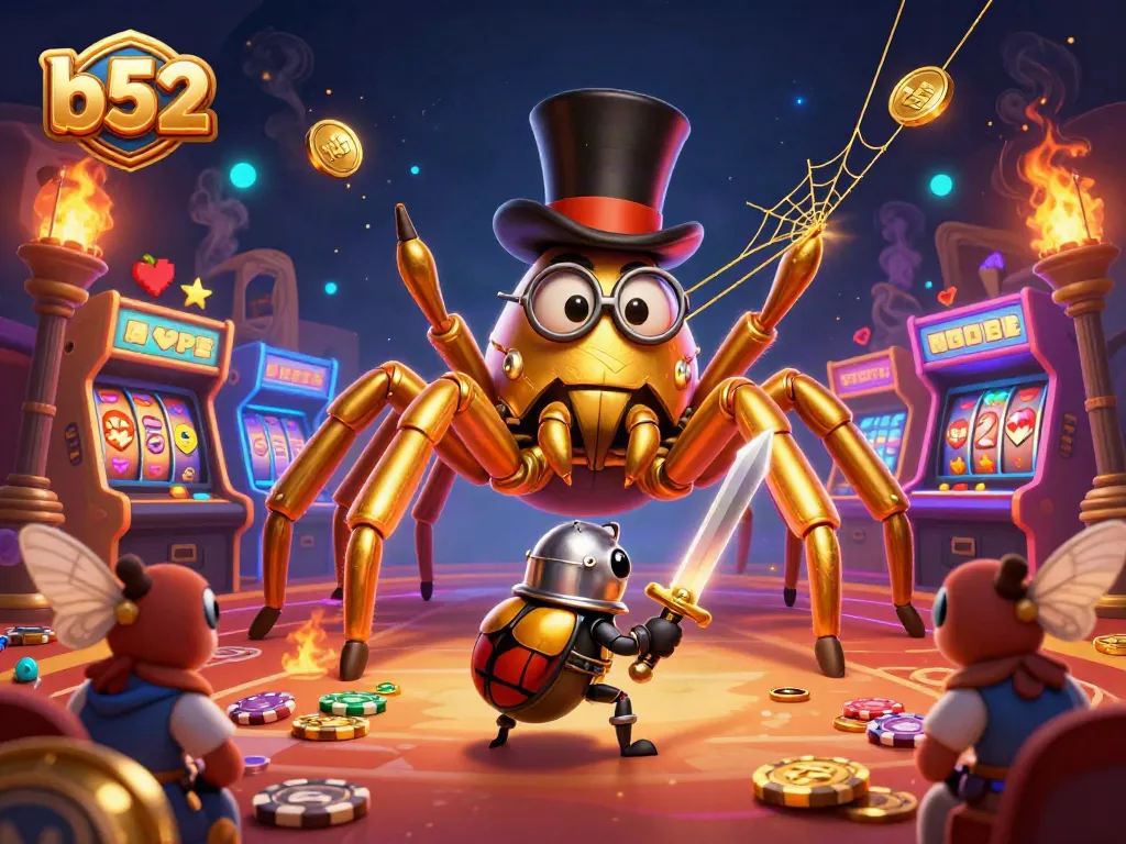 Engage in thrilling b52 casino games as colorful characters showcase a vibrant atmosphere filled with excitement.