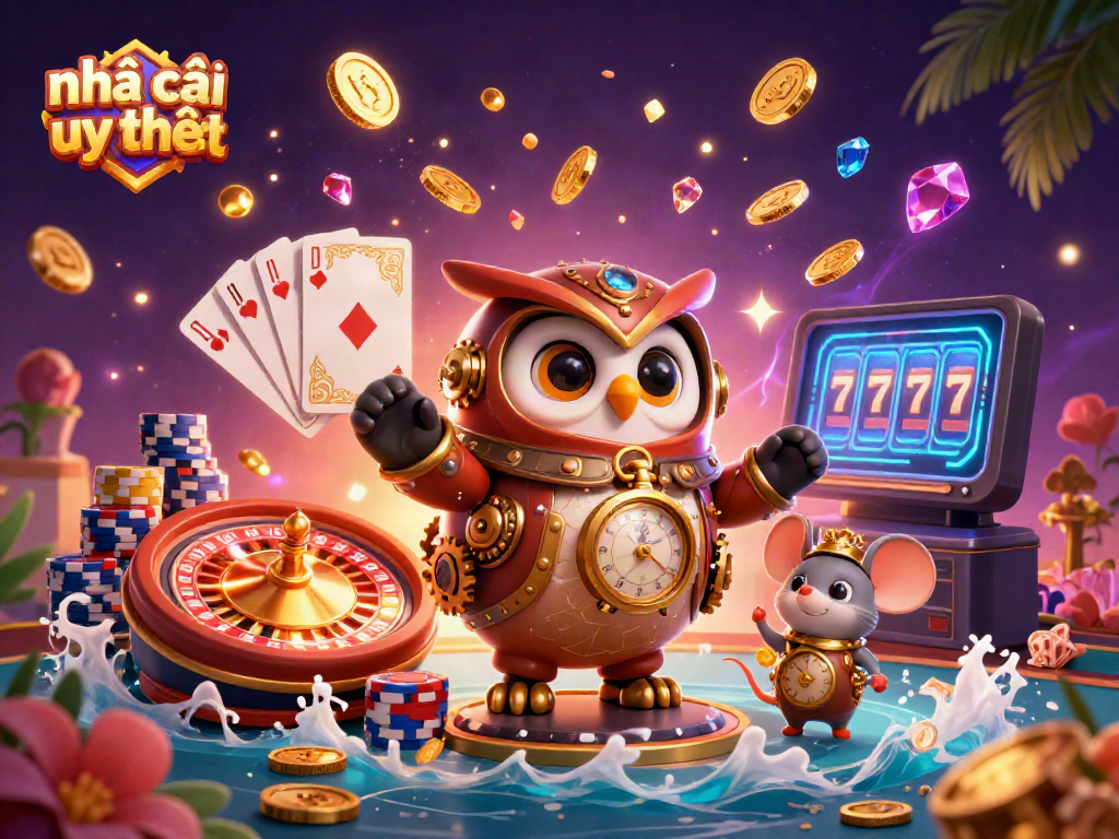 Experience thrilling fun with Nhà cái uy tín as the time-traveler owl ventures through a vibrant 3D casino world.