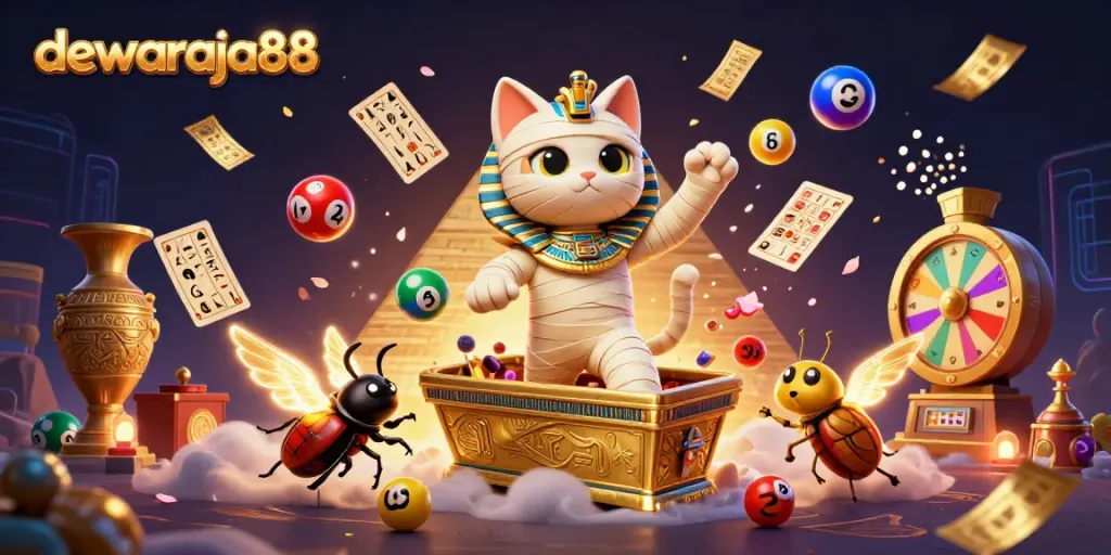 Rasakan keseruan dewaraja88 dengan Mummy Cat dan Scarab Beetle di kasino pyramid