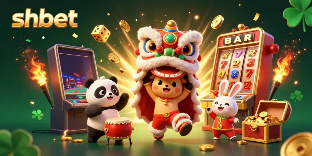 Join the fun at shbet with dynamic casino games and lively characters in a vibrant 3D scene.