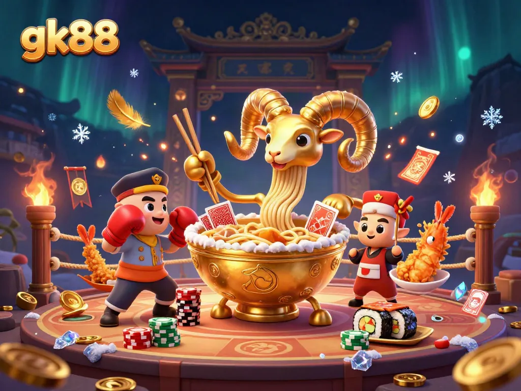 Engage in thrilling card games with gk88, featuring vibrant 3D characters and casino elements.