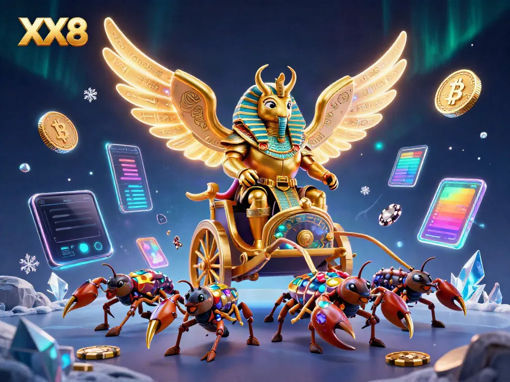 Engage in thrilling casino adventures with XX8, where a colossal scarab beetle commands a dynamic gaming arena.