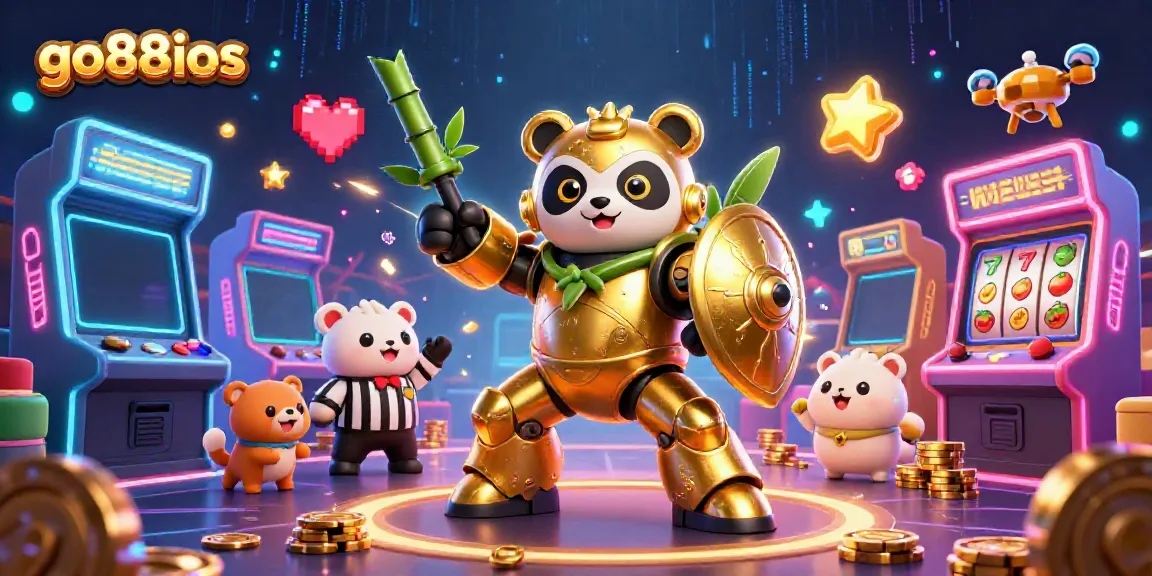 Engage in exciting gameplay with go88ios featuring a golden panda in a dynamic casino scene.
