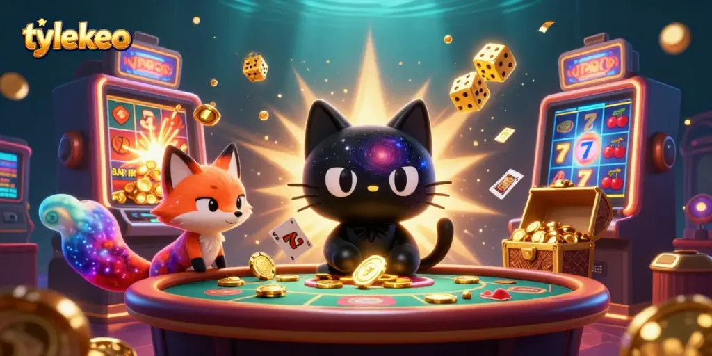 Experience the thrill of gambling with tylekeo’s captivating cosmic casino scene.
