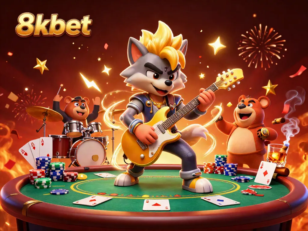 Experience the thrilling action of 8xbet with an electrifying casino performance featuring vibrant characters.