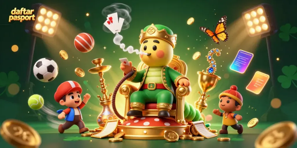 Menangkan taruhan Anda dengan daftar pasporbet di kasino online, melihat ilustrasi penuh warna.