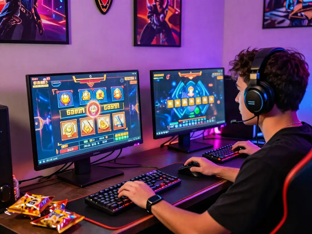 Player enjoying a thrilling slot gacor game in an immersive gaming environment with colorful graphics.