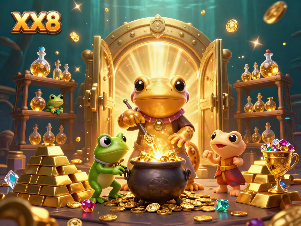Engage with XX8 casino's excitement as the golden salamander alchemist conjures treasures.
