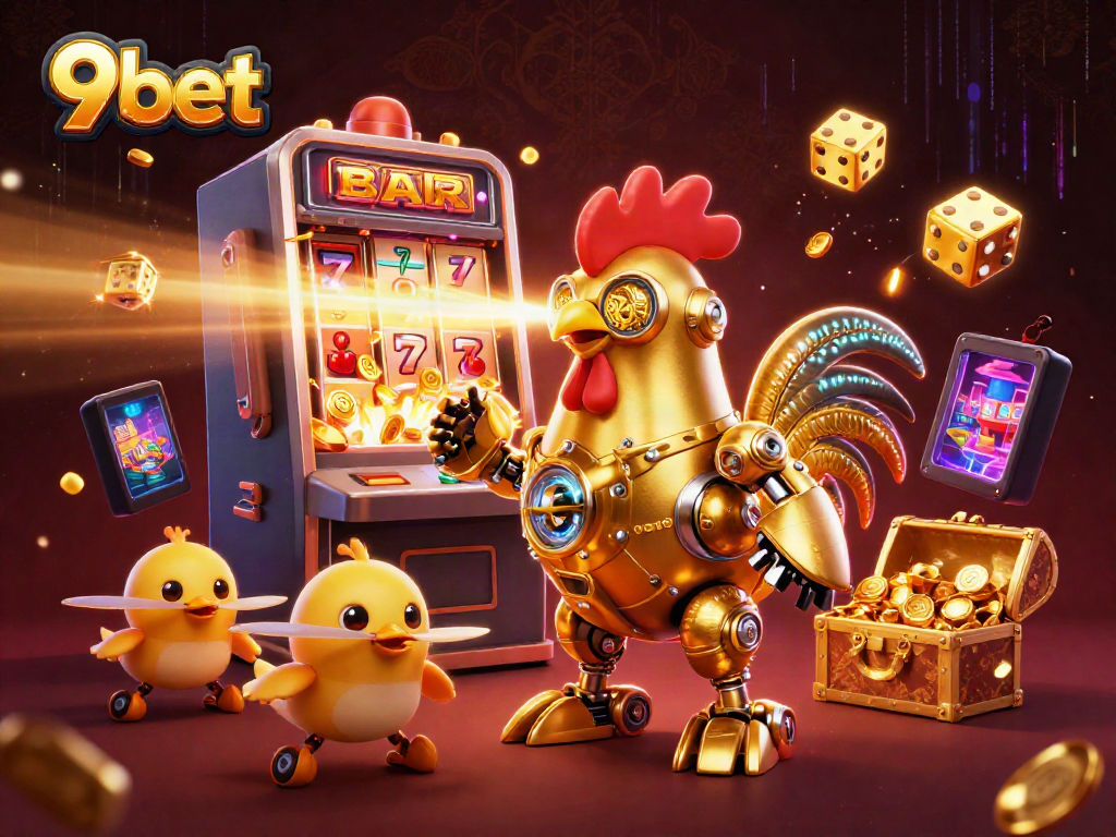 Experience 9bet with a vibrant colorful jackpot scene, showcasing dynamic casino action.