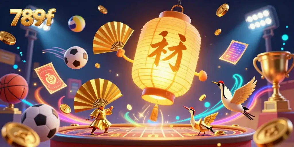 Engage with the vibrant 789f casino scene featuring mystical characters and dynamic sports elements.