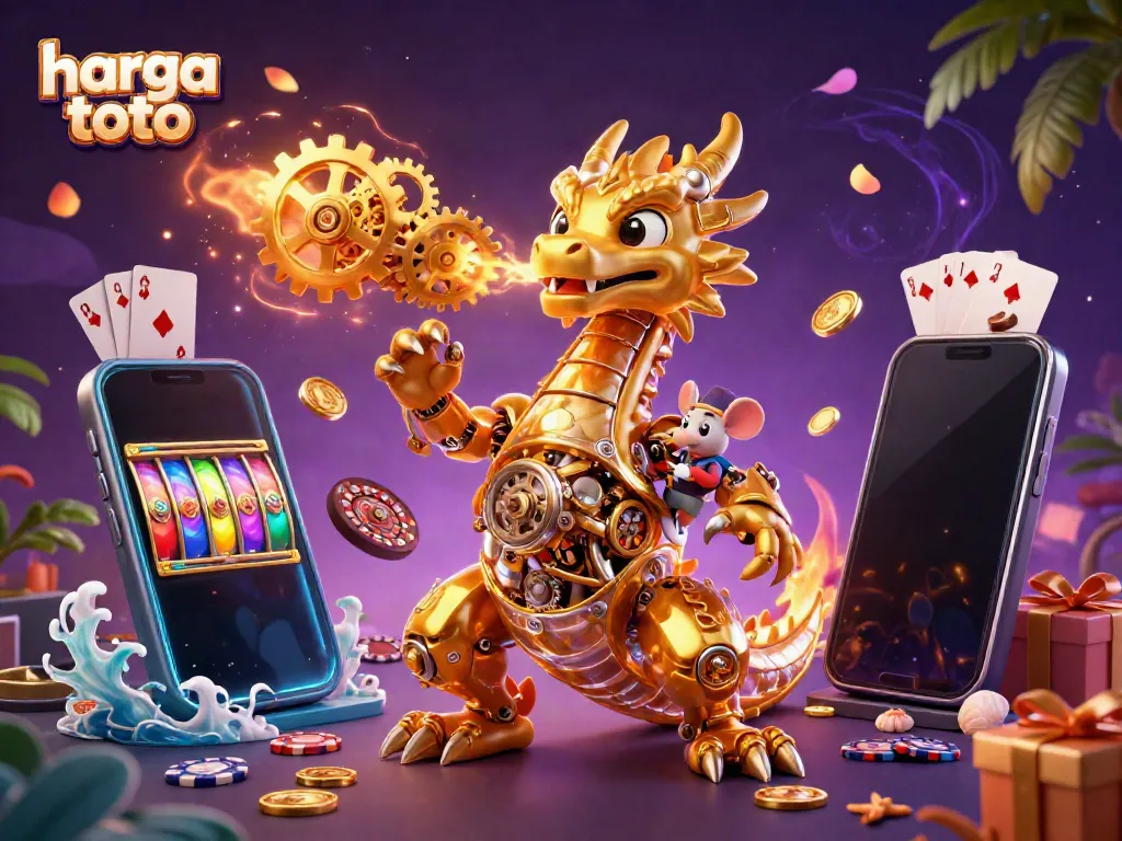 Experience the thrilling action of harga toto with a stunning 3D dragon and engaging casino elements.