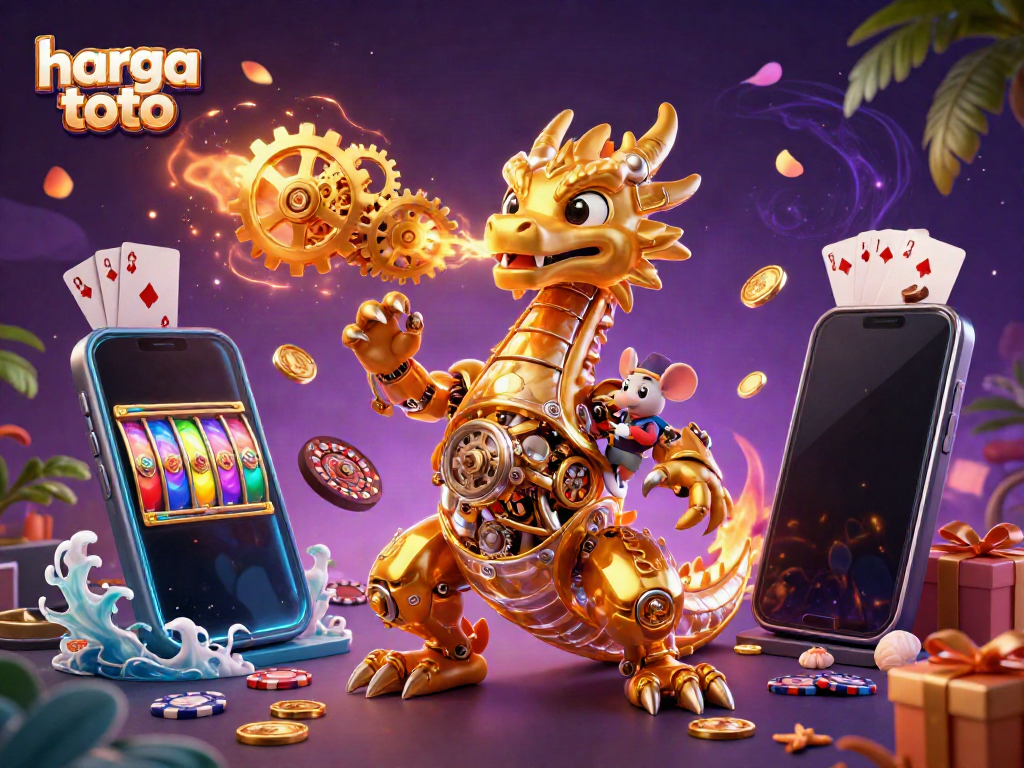 Experience the thrilling action of harga toto with a stunning 3D dragon and engaging casino elements.