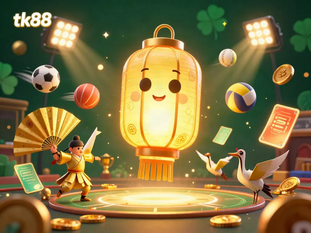 Engage with tk88 and experience the vibrant casino atmosphere through an enchanting 3D illustration.