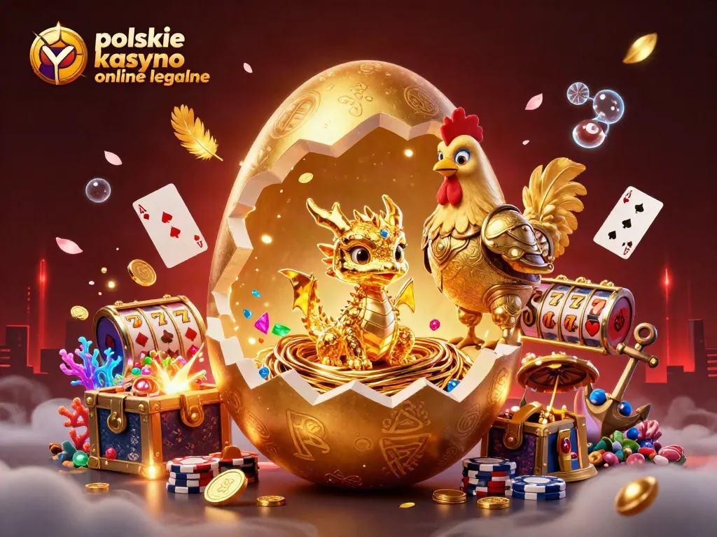 Engage in magical moments at polskie kasyno online legalne, featuring a golden dragon and slot reels.