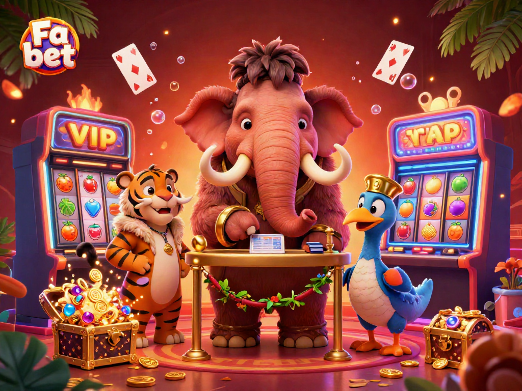 Experience the thrill of winning with Fa bet in this vibrant casino scene filled with slots and jackpot elements.