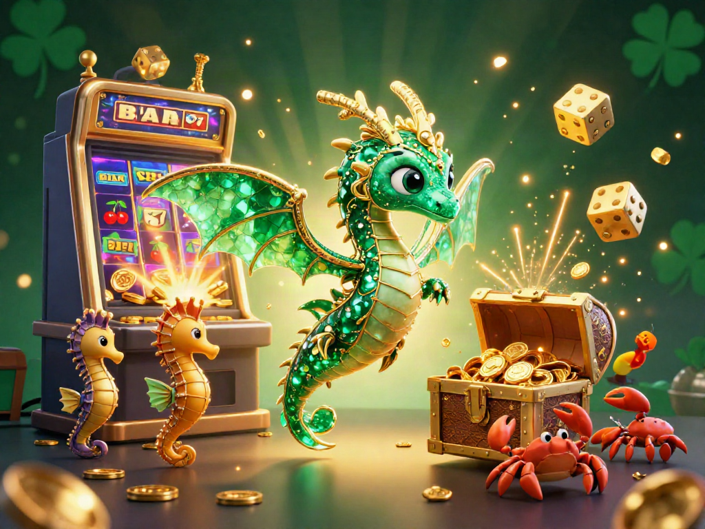 Experience the thrill of LLWIN with a vibrant 3D illustration showcasing exciting casino elements and characters.