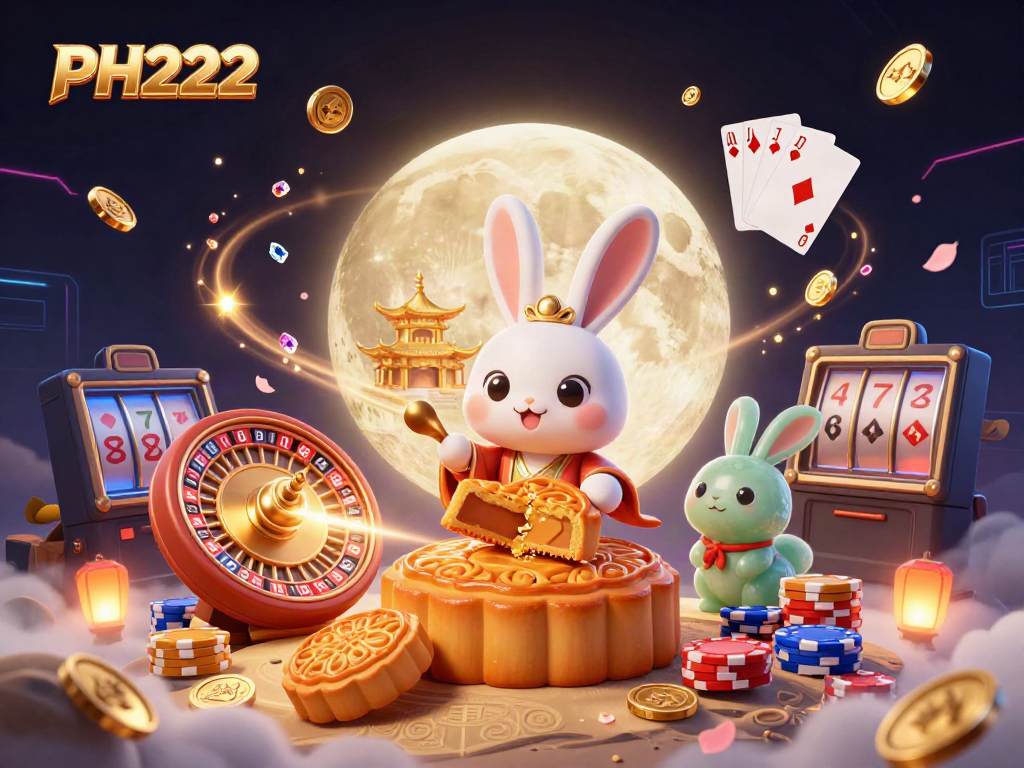 Engage with PH222’s enchanting moon rabbit lighting up a thrilling online casino world.