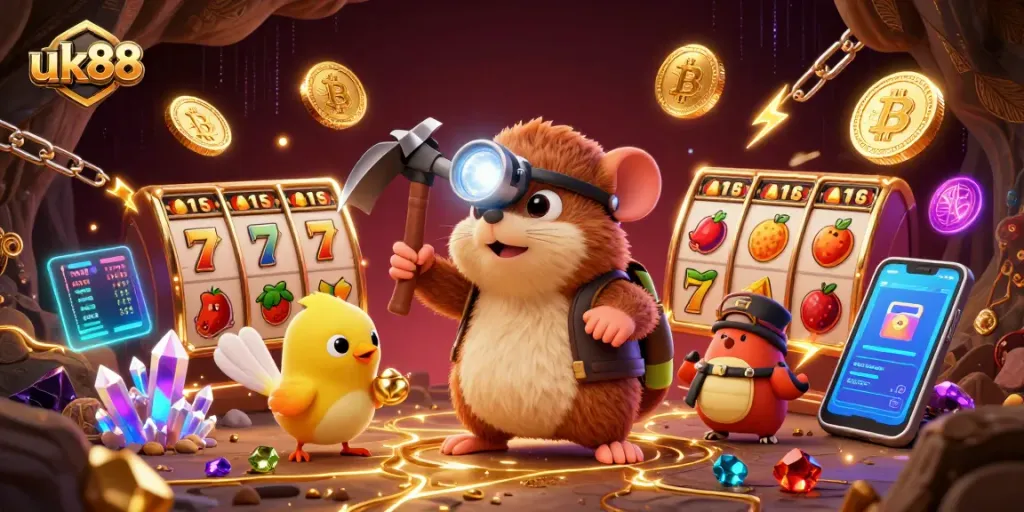 uk88 showcases a thrilling online slot gaming experience featuring vibrant reels and treasures.