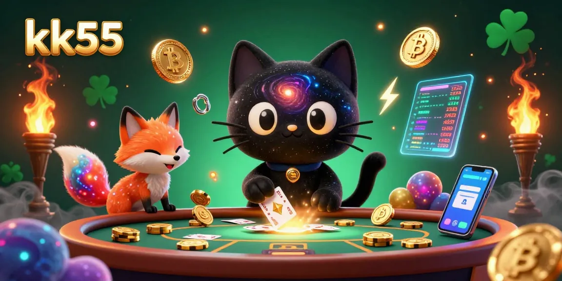 Engage in thrilling gameplay at kk55 with a cosmic casino featuring vibrant characters and digital currencies.