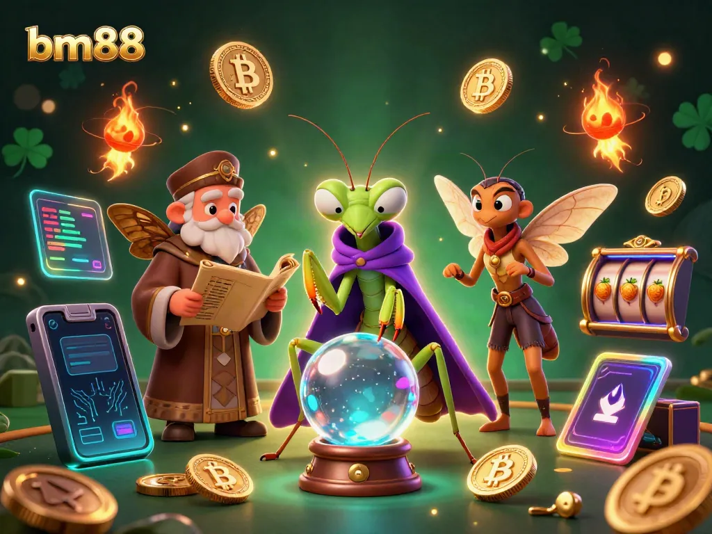 Engage with the mystical fortune teller and wise librarian in the vibrant bm88 casino scene.