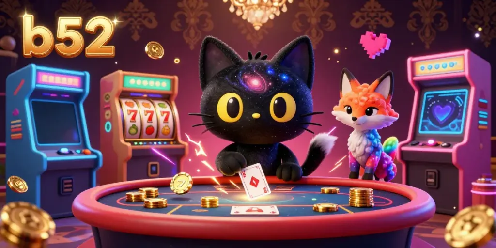 Engage in thrilling b52 gameplay with cosmic characters and vibrant casino elements, capturing the excitement of gaming.