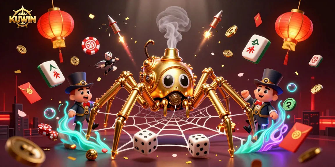 KUWIN enhances gameplay in the casino realm with a colorful and dynamic 3D scene filled with casino elements.