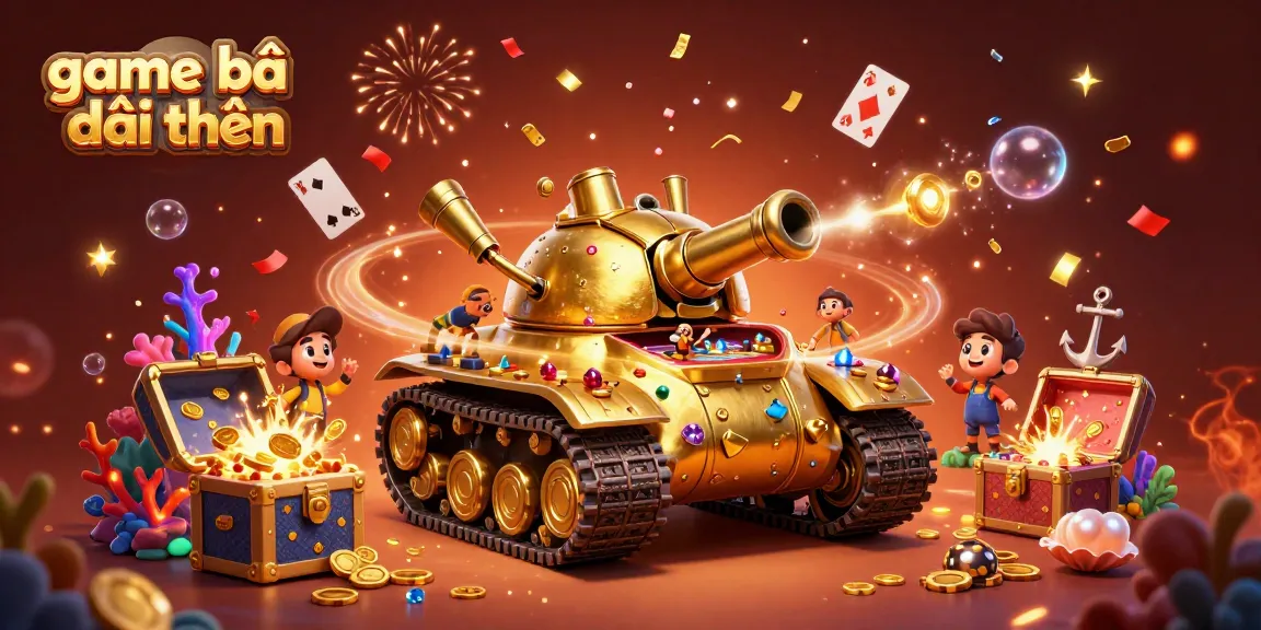 Experience game bài đổi thưởng with a festive, miniature casino scene in a golden beetle tank surrounded by underwater treasures.