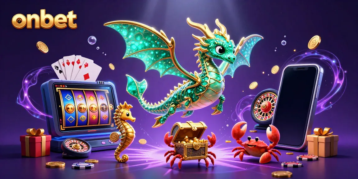 Experience thrilling games at onbet with our vibrant underwater casino scene filled with rich elements.