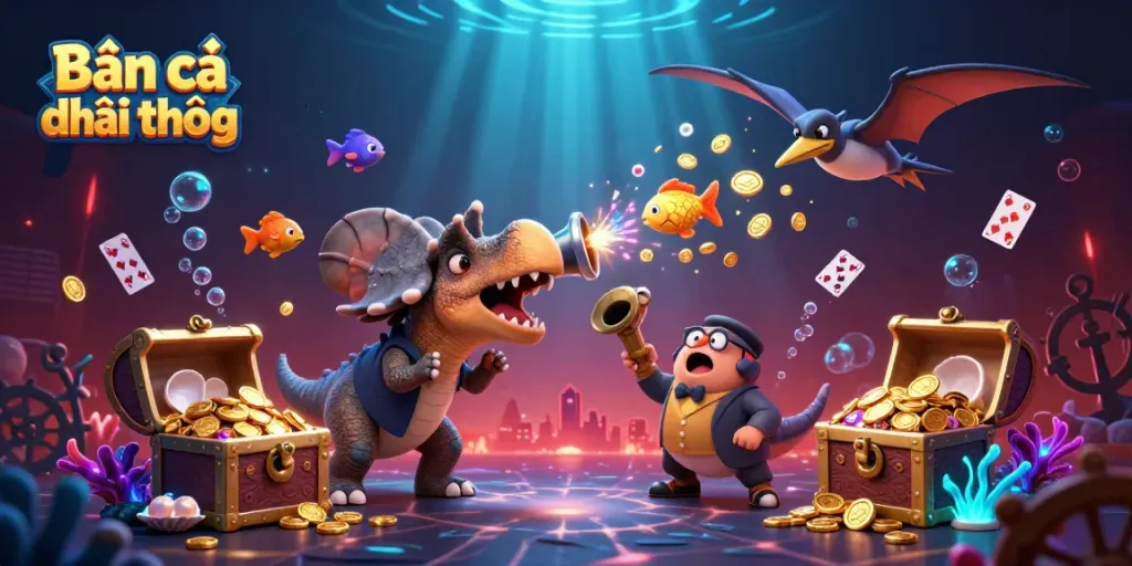 Experience the excitement of Bắn cá đổi thưởng with dynamic fish shooting action and colorful coins!