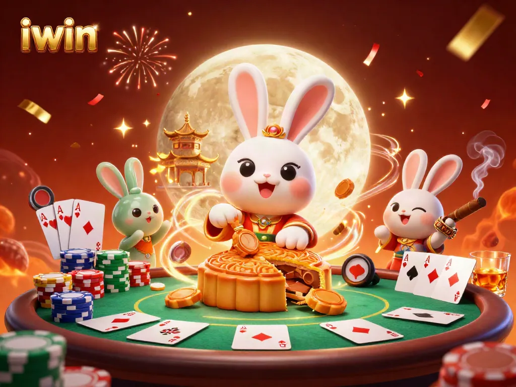 iwin - Engage with thrilling poker action featuring vibrant casino elements and folklore characters.