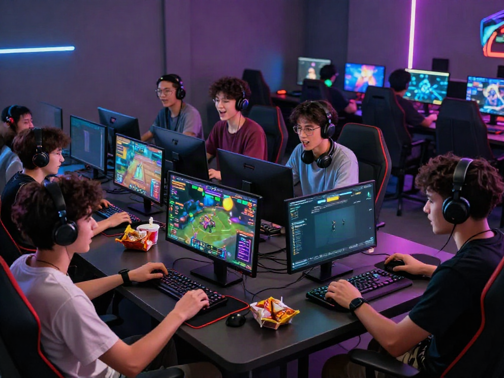Engaged players enjoying games at https://sunwint4.com/ in a vibrant online gaming setting.