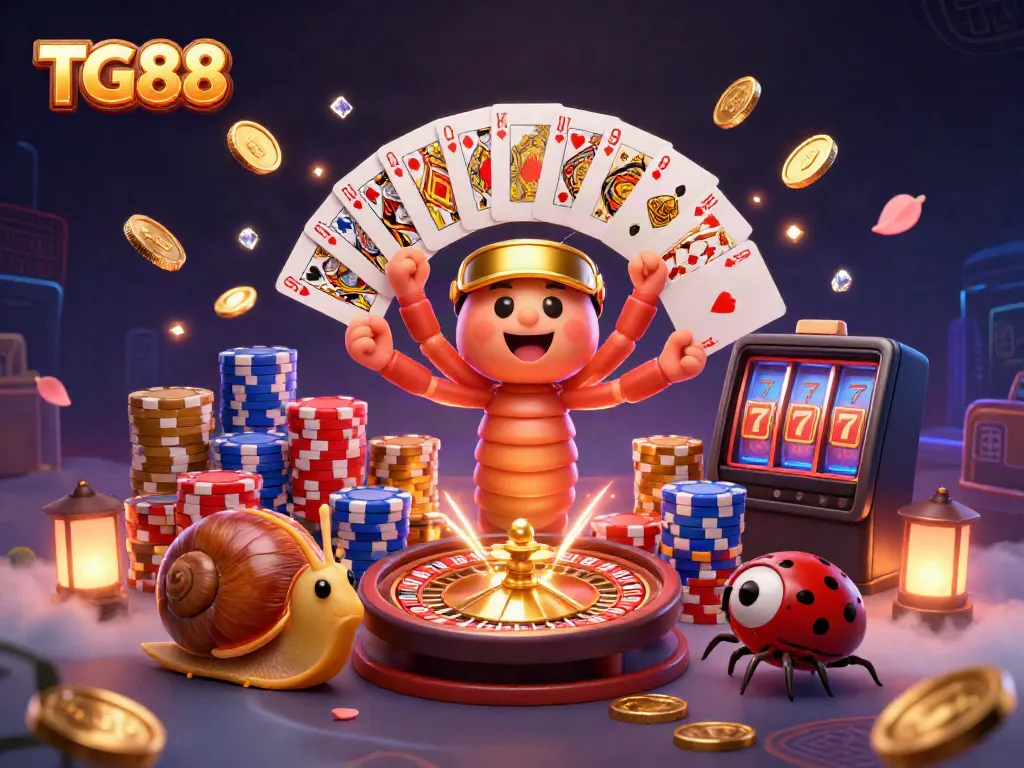 Experience the thrill of gaming at TG88 with vibrant 3D characters celebrating huge wins.
